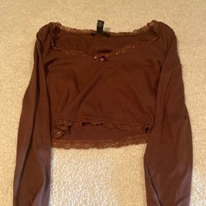 forever 21 brown crop top